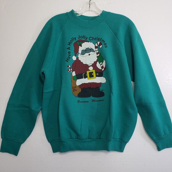 Woman's Christmas Sweatshirt with Santa from Branson, Missouri, Size Large - Picture 7 of 9